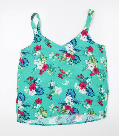 Womens UK Size 10 M&Co Green Basic Tank