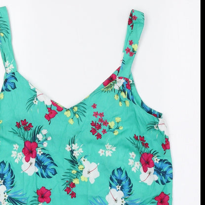 Womens UK Size 10 M&Co Green Basic Tank