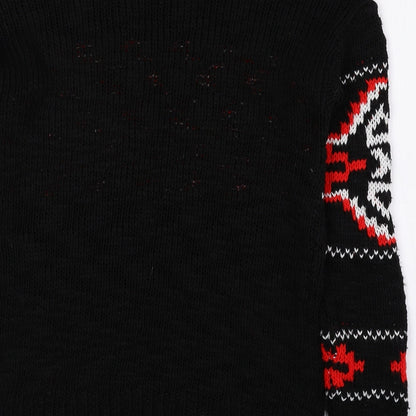 Primark Womens Multicoloured Round Neck Geometric Acetate Pullover Jumper Size M