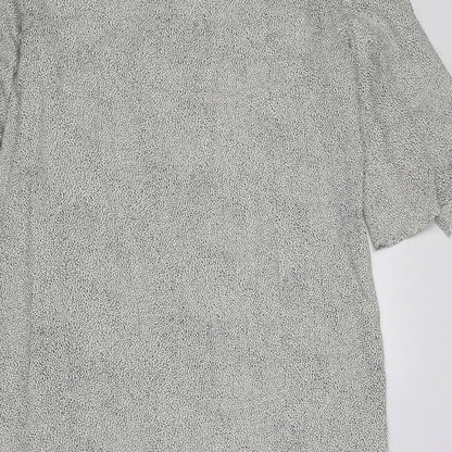 H&M Womens White Polka Dot Viscose Shift Size 10 Round Neck Pullover