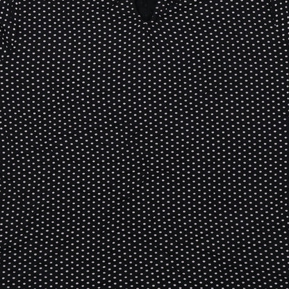 TU Womens Black Polka Dot Viscose Basic Blouse Size 12 Round Neck