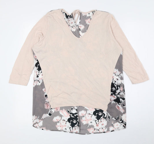 George Womens Multicoloured Floral Viscose Basic Blouse Size 12 V-Neck