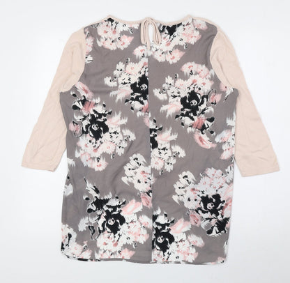 George Womens Multicoloured Floral Viscose Basic Blouse Size 12 V-Neck
