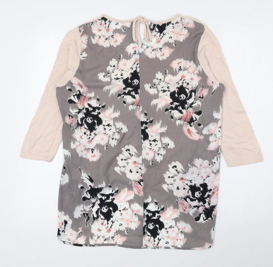 George Womens Multicoloured Floral Viscose Basic Blouse Size 12 V-Neck