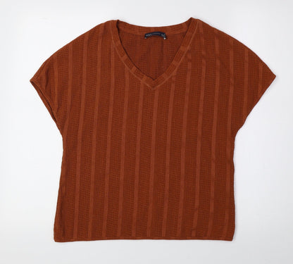 Womens UK Size 8 Marks and Spencer Orange Basic Blouse