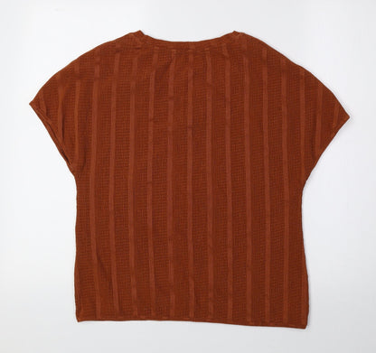 Womens UK Size 8 Marks and Spencer Orange Basic Blouse