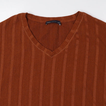 Womens UK Size 8 Marks and Spencer Orange Basic Blouse