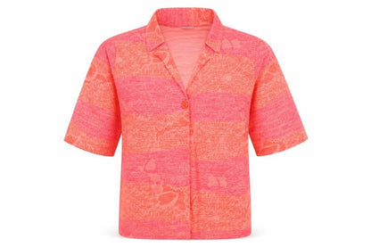 Finnkarella Mens Orange Floral Polyester T-Shirt Size 48 V-Neck