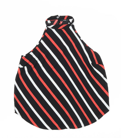 George Womens Multicoloured Striped Polyester Basic Blouse Size 8 Halter