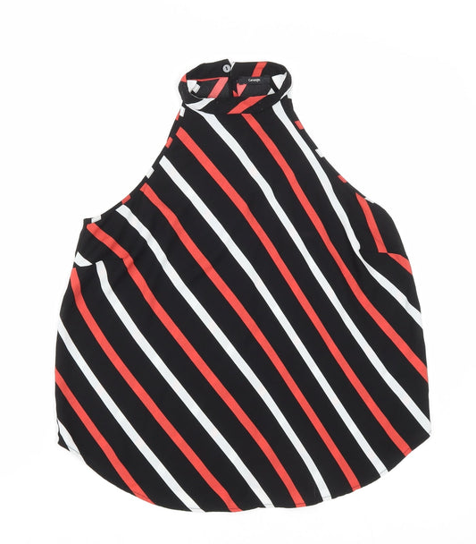 George Womens Multicoloured Striped Polyester Basic Blouse Size 8 Halter