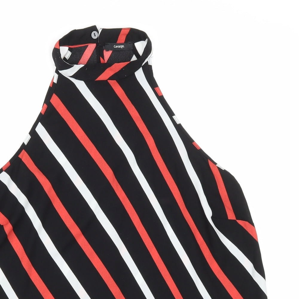 George Womens Multicoloured Striped Polyester Basic Blouse Size 8 Halter