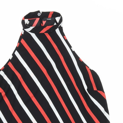 George Womens Multicoloured Striped Polyester Basic Blouse Size 8 Halter