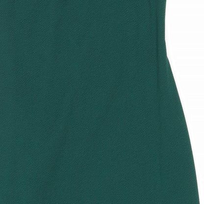 PRETTYLITTLETHING Womens Green Polyester Tank Dress Size 16 V-Neck Pullover
