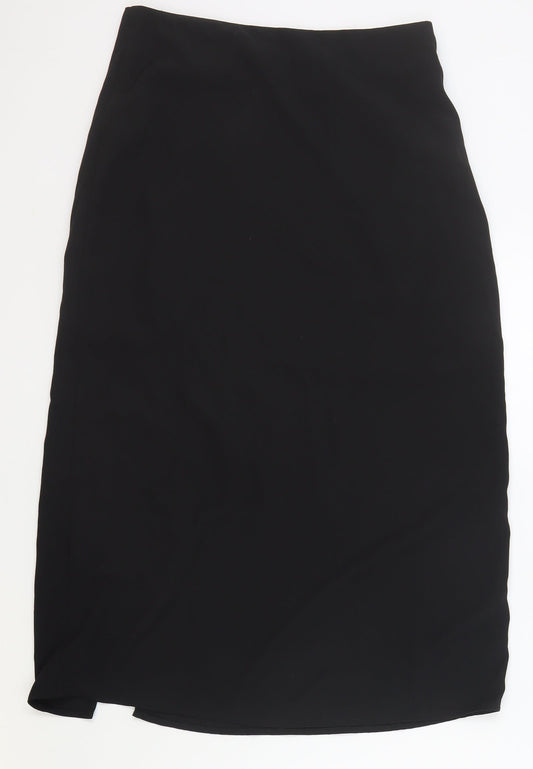 Nasty Gal Womens Black Polyester Straight & Pencil Skirt Size 10 Zip - Slit bottom of dress on back.