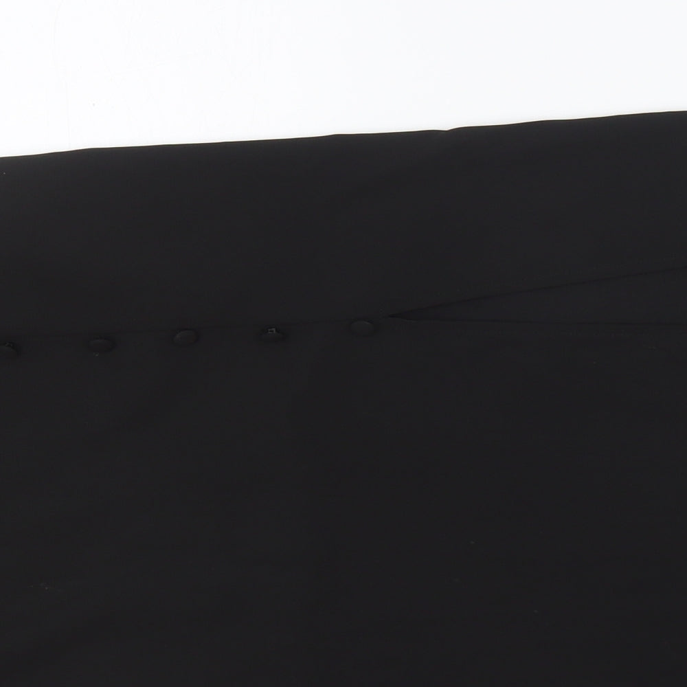 Nasty Gal Womens Black Polyester Straight & Pencil Skirt Size 10 Zip - Slit bottom of dress on back.