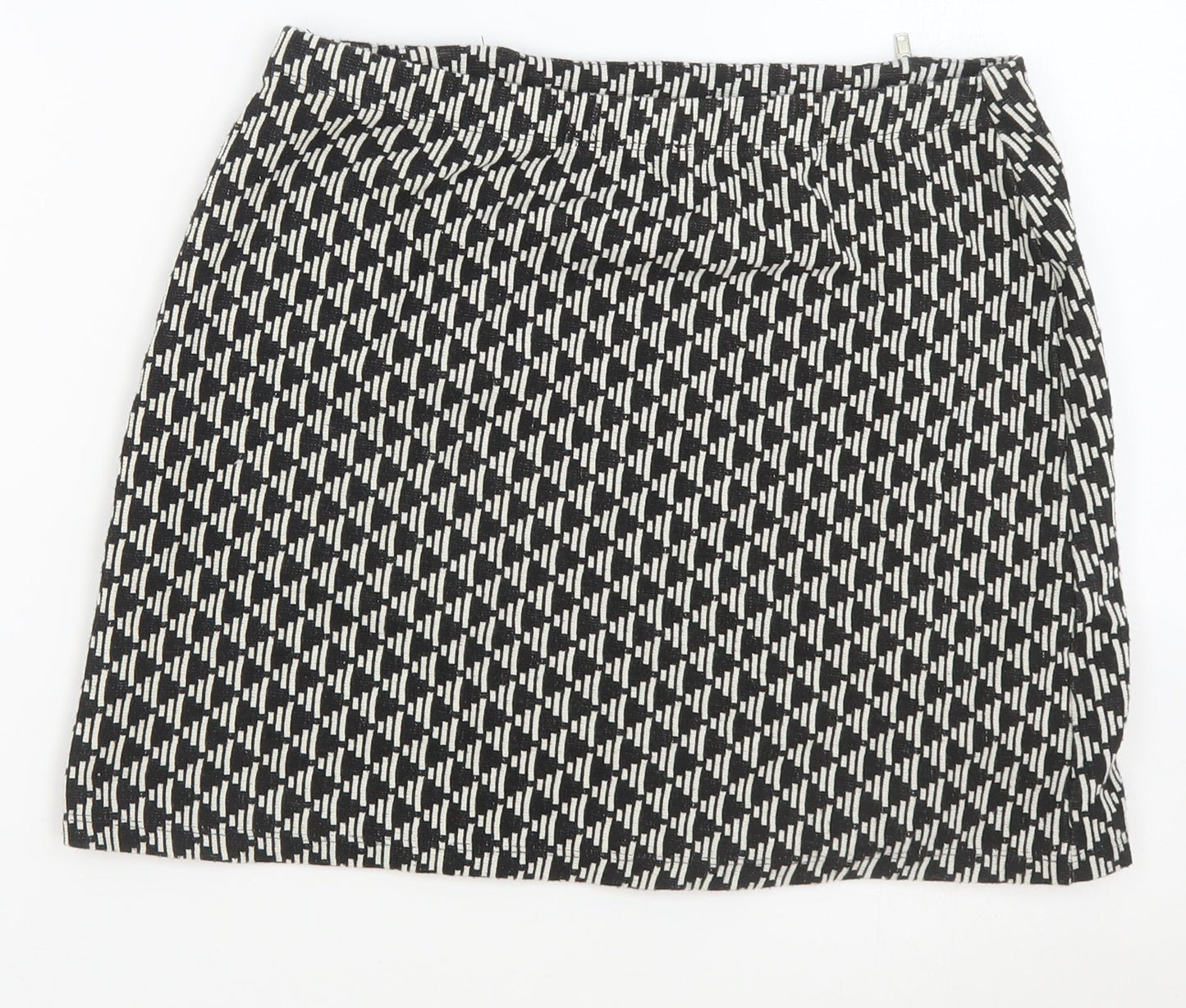 New Look Womens Blue Geometric Polyester Straight & Pencil Skirt Size 8 - Thick Skirt