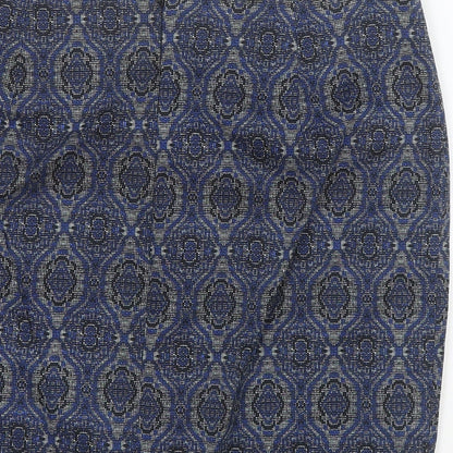 La Redoute Womens Blue Argyle/Diamond Cotton Straight & Pencil Skirt Size 14 Zip - Pencil Skirt