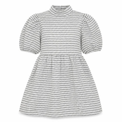 George Womens White Check Polyester Skater Dress Size 10 Mock Neck Pullover