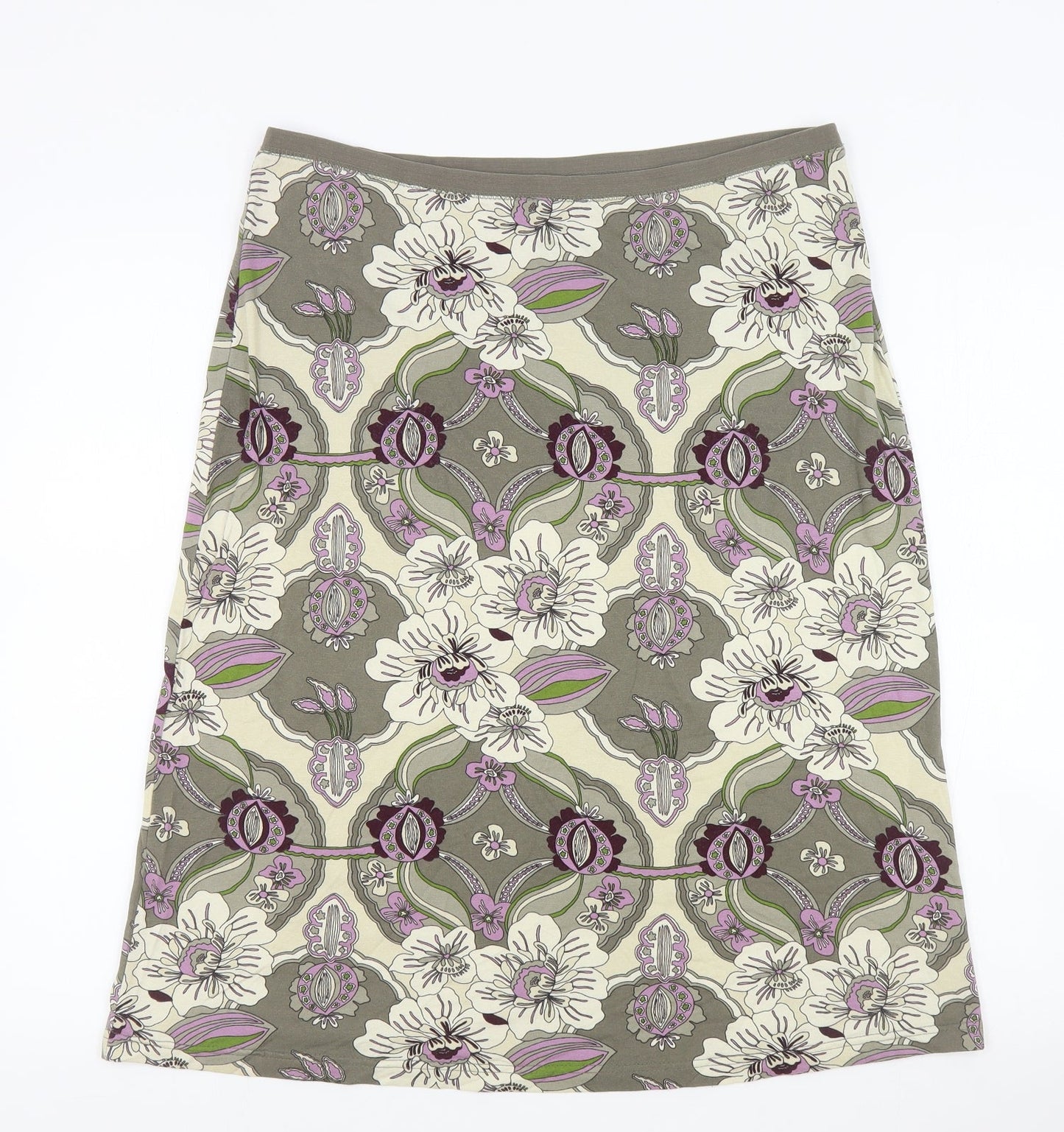 H&M Womens Multicoloured Floral Rayon A-Line Skirt Size L