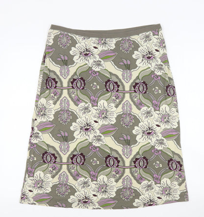 H&M Womens Multicoloured Floral Rayon A-Line Skirt Size L