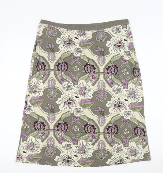 H&M Womens Multicoloured Floral Rayon A-Line Skirt Size L