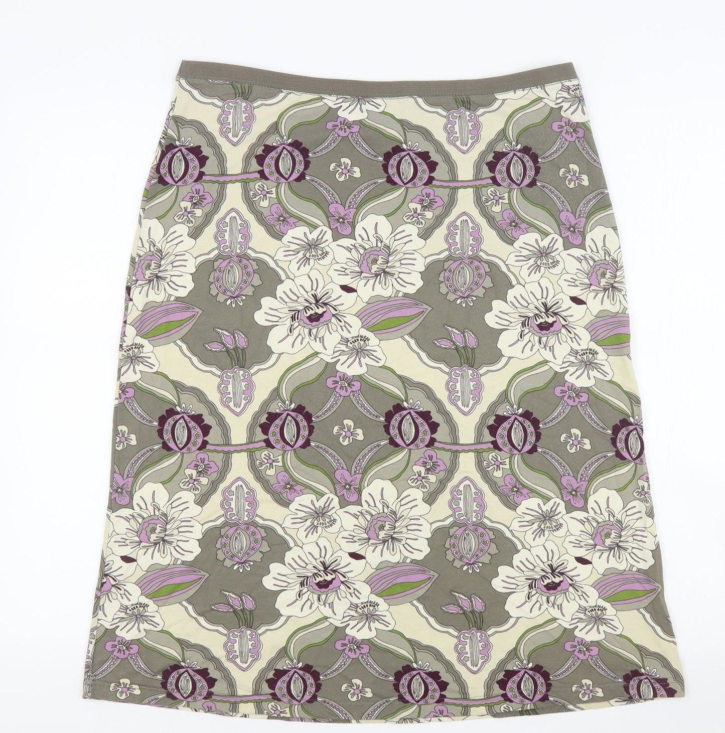 H&M Womens Multicoloured Floral Rayon A-Line Skirt Size L