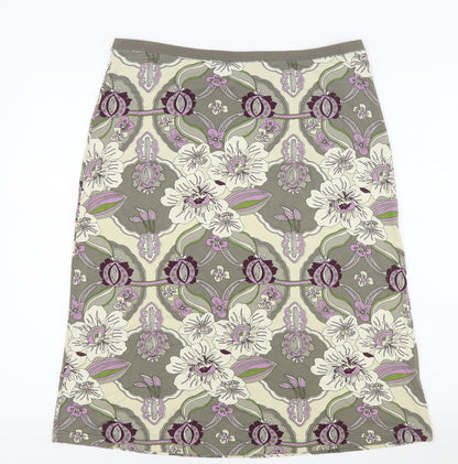 H&M Womens Multicoloured Floral Rayon A-Line Skirt Size L