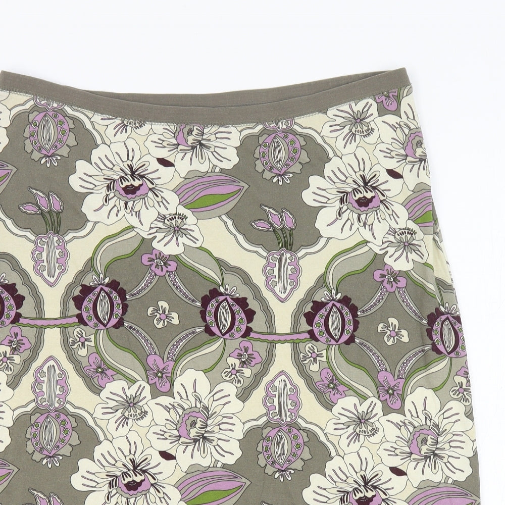 H&M Womens Multicoloured Floral Rayon A-Line Skirt Size L