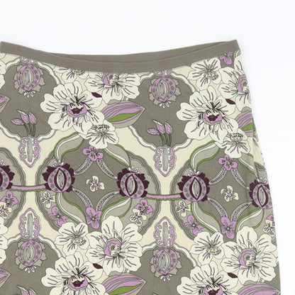H&M Womens Multicoloured Floral Rayon A-Line Skirt Size L