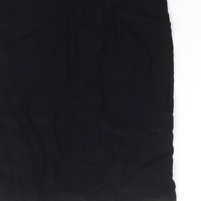 New Look Womens Black Viscose Wrap Skirt Zip - Faux Wrap