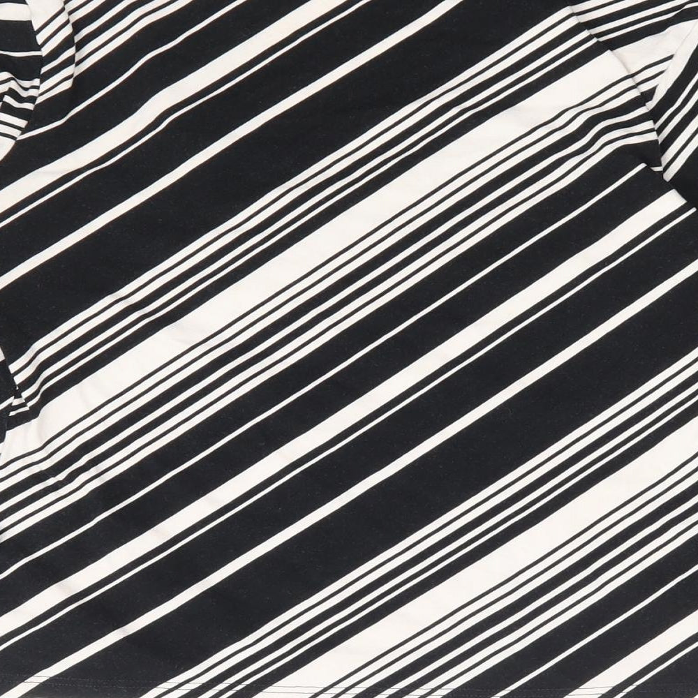 Giant Womens Black Striped Viscose Basic Blouse Size M V-Neck