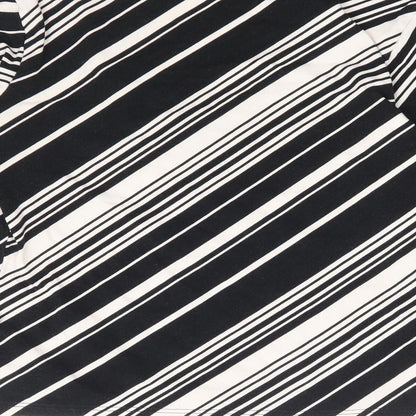 Giant Womens Black Striped Viscose Basic Blouse Size M V-Neck