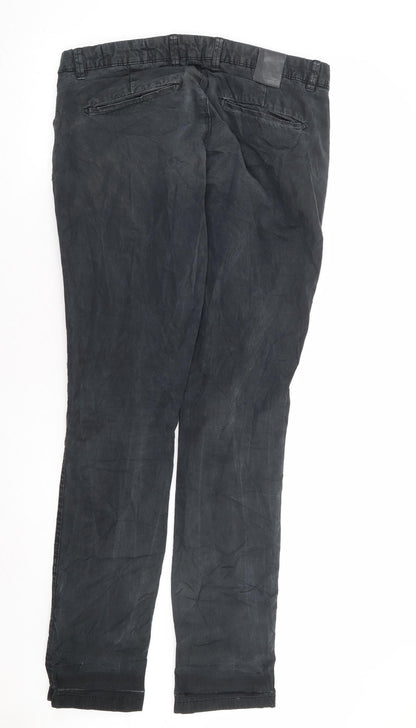 Zara Mens Green Polyester Trousers Size 34 in L34 in Regular Zip