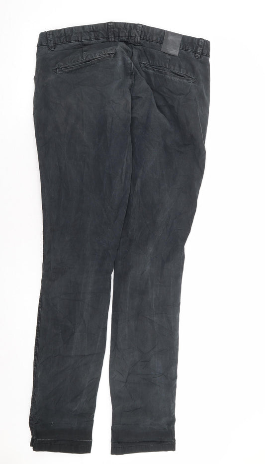 Zara Mens Green Polyester Trousers Size 34 in L34 in Regular Zip