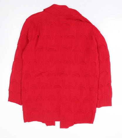 Womens UK Size S Chic Red Cardigan Jumper