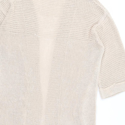 F&F Womens Beige V-Neck Acrylic Cardigan Jumper Size 10