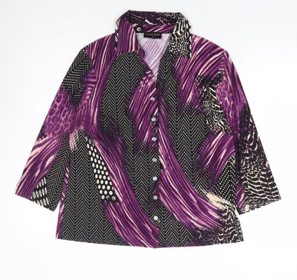 Womens UK Size L Anna Rose Multicoloured Basic Button-Up