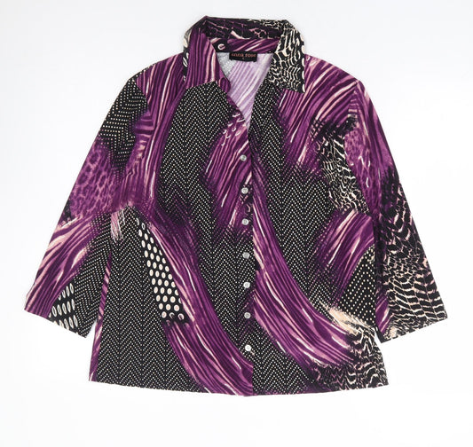 Womens UK Size L Anna Rose Multicoloured Basic Button-Up