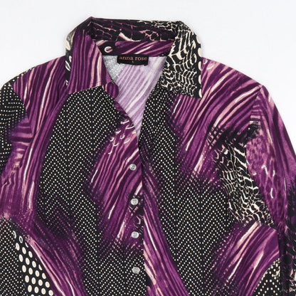 Womens UK Size L Anna Rose Multicoloured Basic Button-Up
