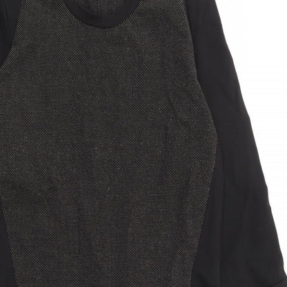 Sandwich Womens Black Geometric Viscose Pencil Dress Size 10 Round Neck Zip
