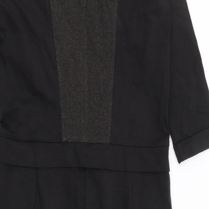Sandwich Womens Black Geometric Viscose Pencil Dress Size 10 Round Neck Zip