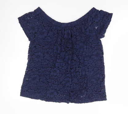 Womens UK Size 12 Peacocks Blue Basic Blouse