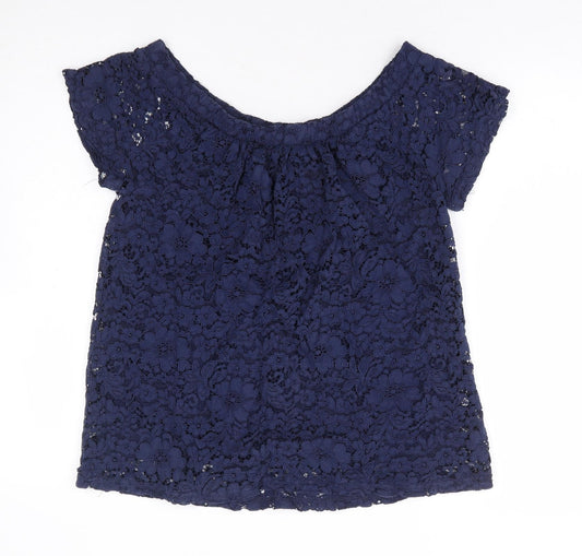 Womens UK Size 12 Peacocks Blue Basic Blouse