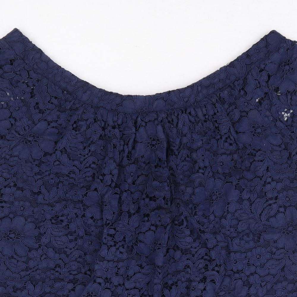Womens UK Size 12 Peacocks Blue Basic Blouse