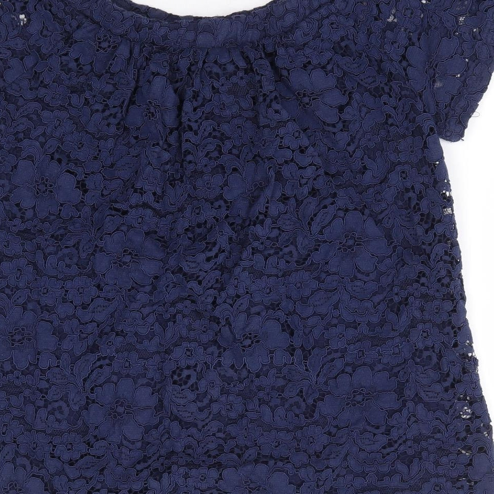 Womens UK Size 12 Peacocks Blue Basic Blouse