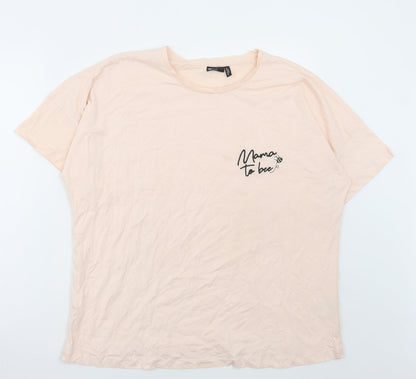 ASOS Womens Pink Cotton Basic T-Shirt Size 12 Round Neck - Mama to Bee