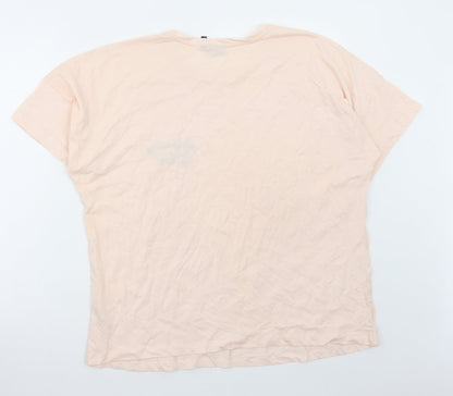 ASOS Womens Pink Cotton Basic T-Shirt Size 12 Round Neck - Mama to Bee