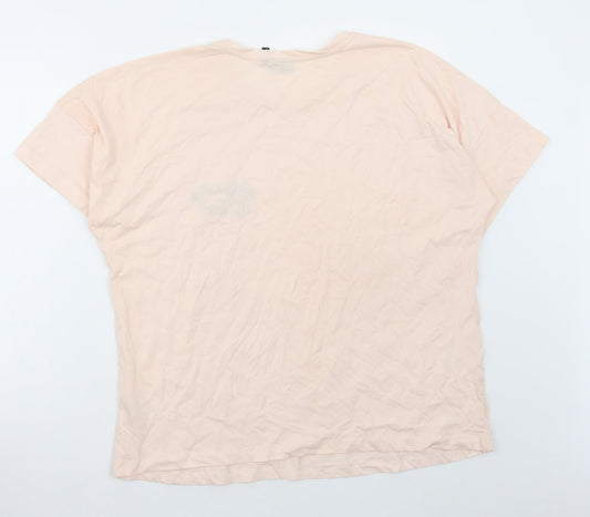 ASOS Womens Pink Cotton Basic T-Shirt Size 12 Round Neck - Mama to Bee