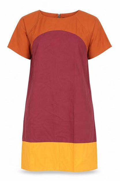 Fury Womens Multicoloured Colourblock Polyester A-Line Size M Round Neck Zip