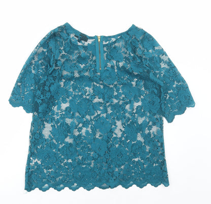 Womens UK Size 12 Warehouse Green Basic Blouse